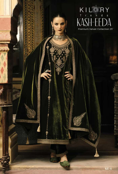 Kash Eeda Kilory Velvet Suits Manufacturer Ahmedabad