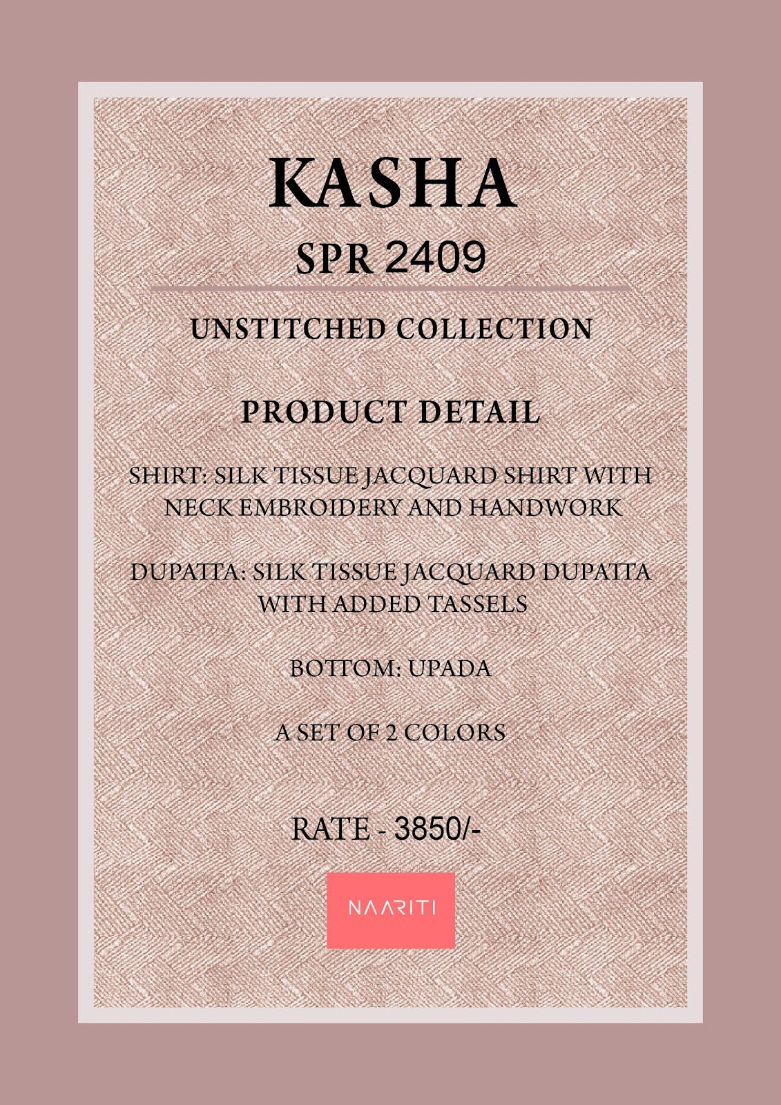 Kasha Naariti Tissue Silk Salwar Suits Manufacturer Gujarat