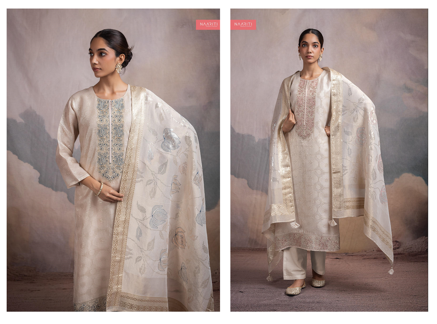 Kashaf Naariti Tissue Silk Pant Style Suits Manufacturer Gujarat