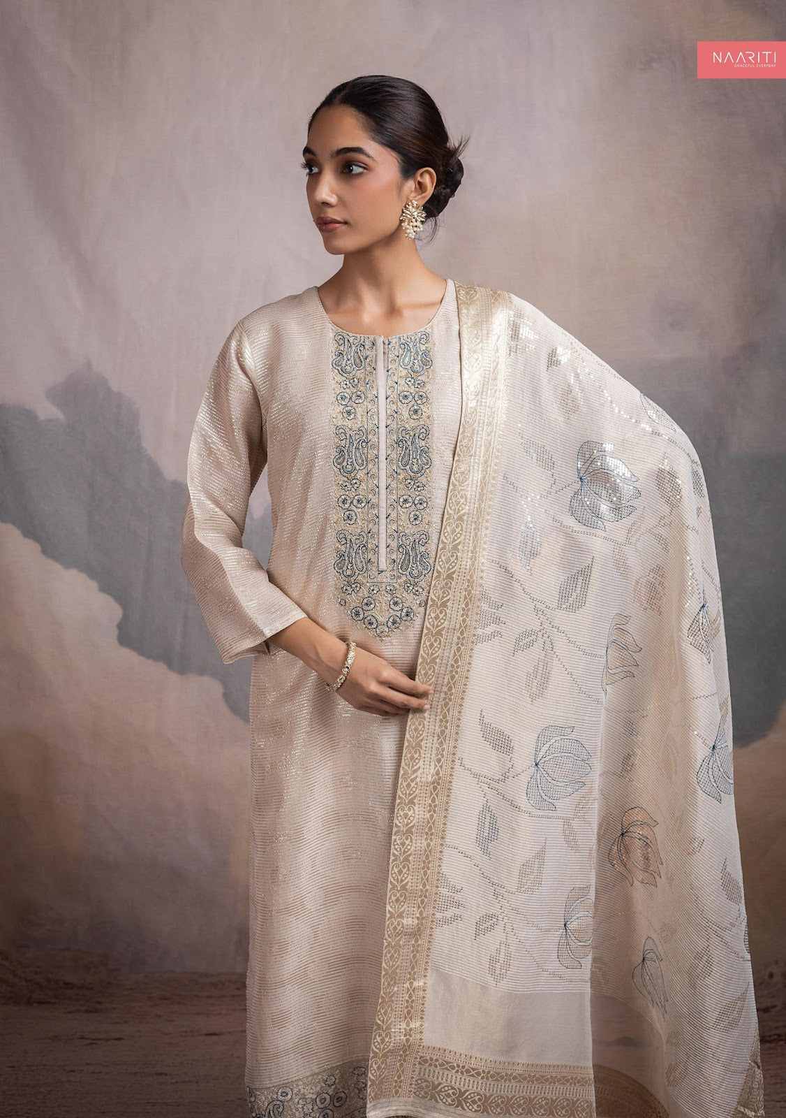 Kashaf Naariti Tissue Silk Pant Style Suits Manufacturer Gujarat