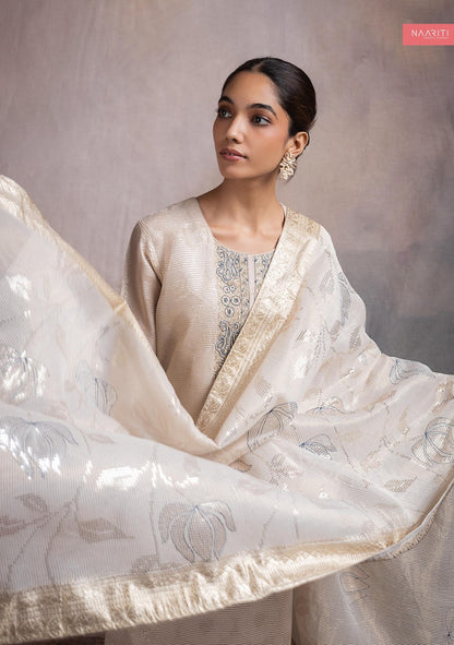 Kashaf Naariti Tissue Silk Pant Style Suits Manufacturer Gujarat