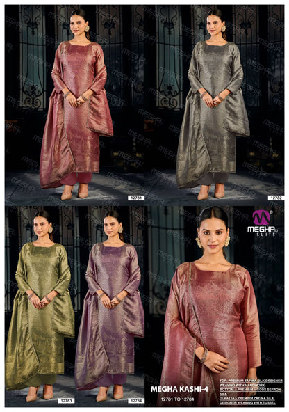 Kashi 4 Megha Zafira Silk Pant Style Suits Wholesale Rate