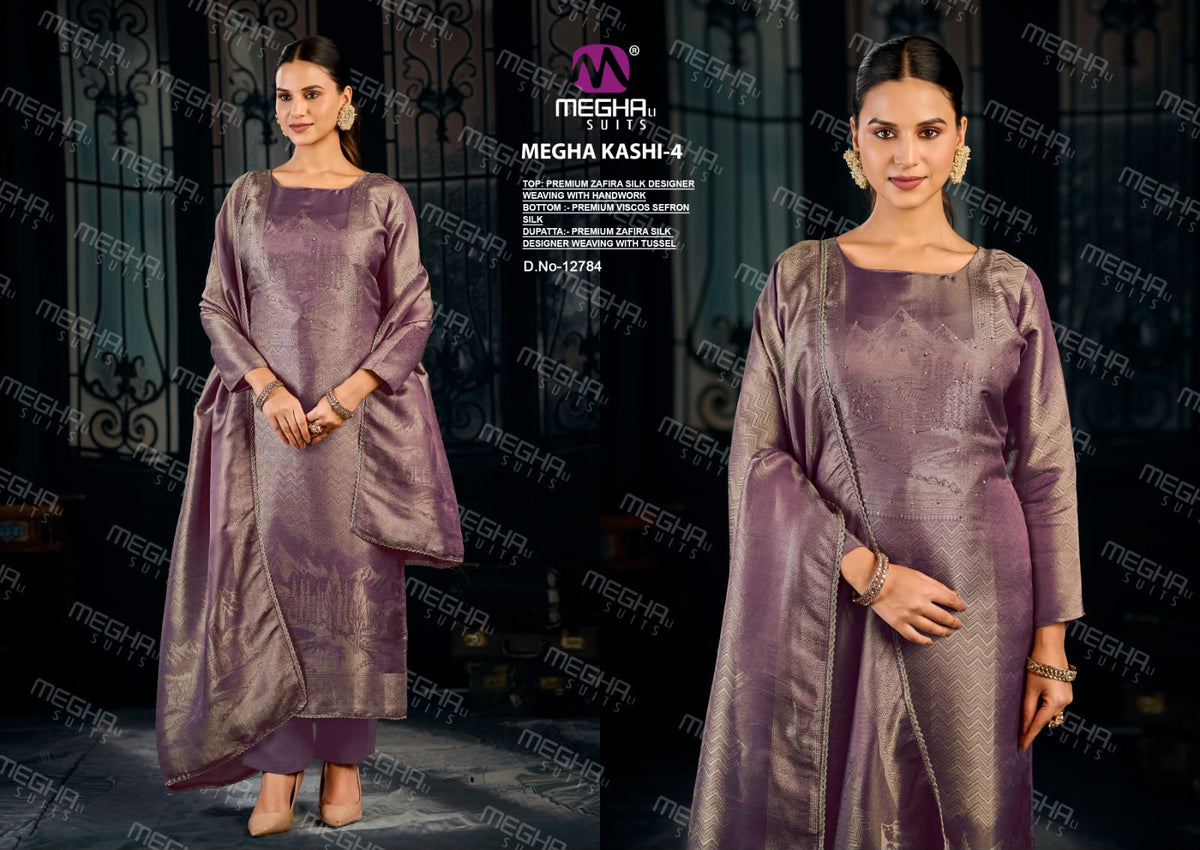 Kashi 4 Megha Zafira Silk Pant Style Suits Wholesale Rate