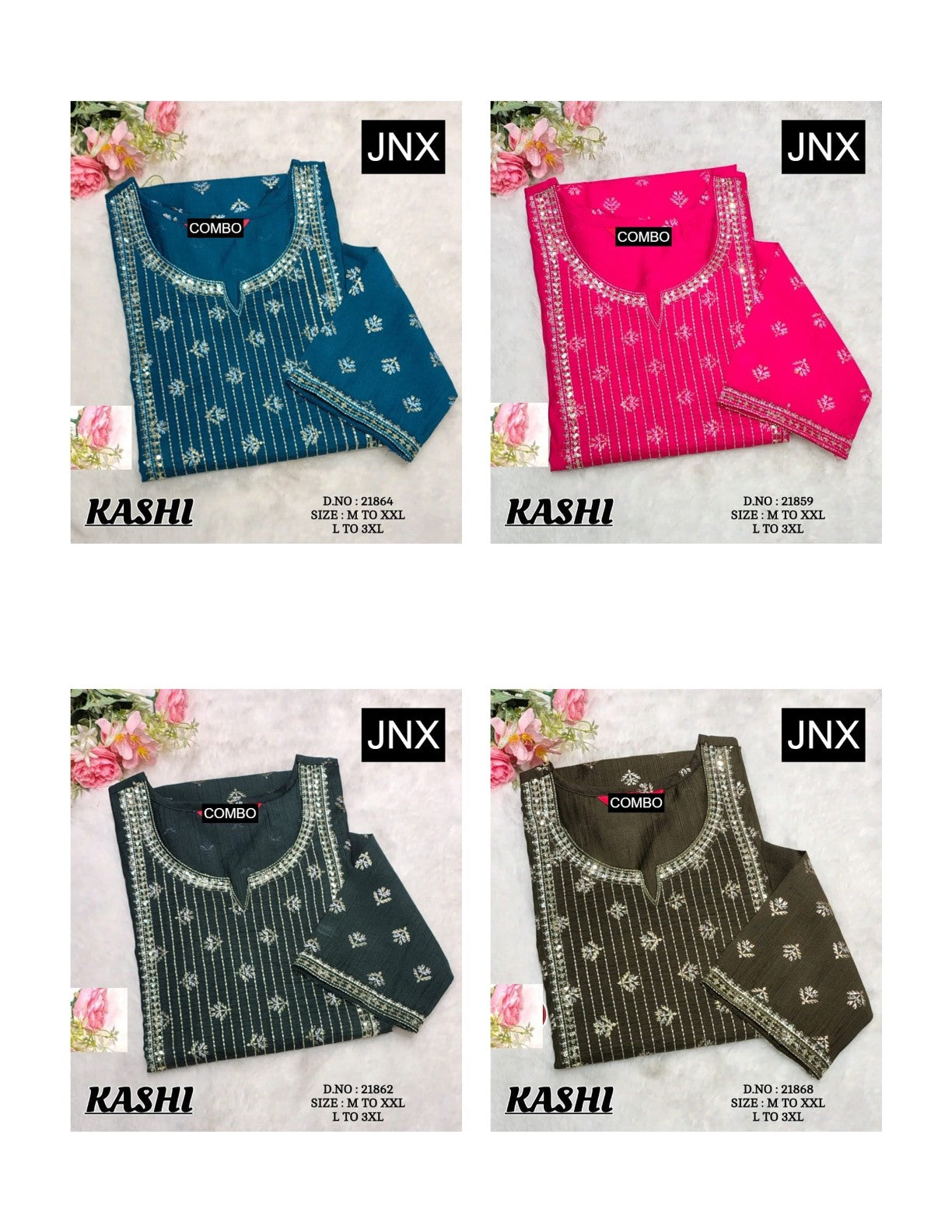 Kashi Jnx Vertican Straight Cut Kurtis Manufacturer