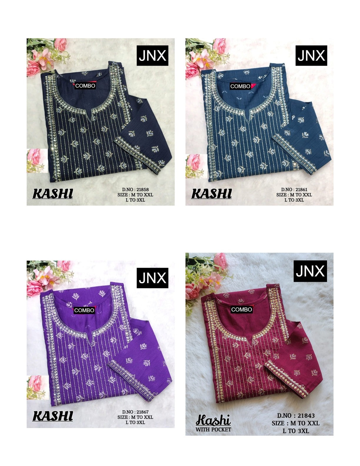 Kashi Jnx Vertican Straight Cut Kurtis Manufacturer
