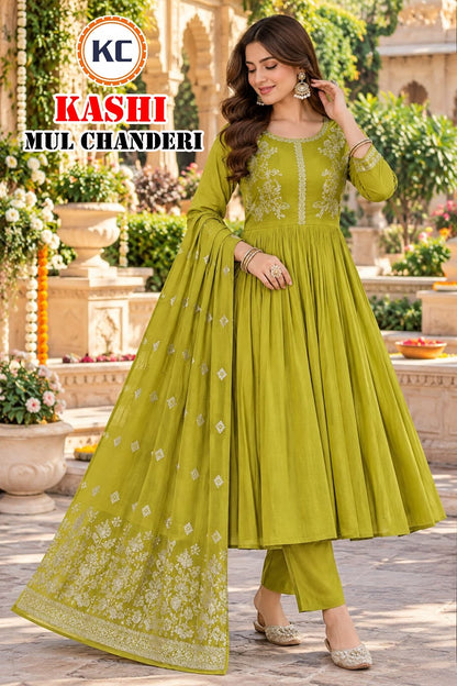 Kashi Vol 2 Kc Chanderi Readymade Anarkali Suits Wholesale Price