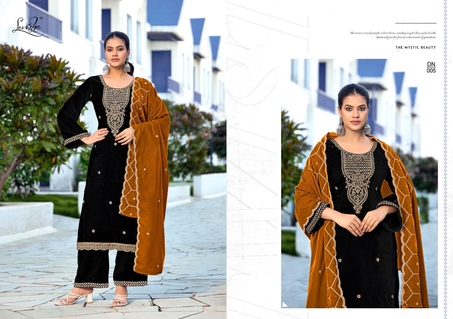 Kashida Levisha Velvet Suits Supplier Ahmedabad