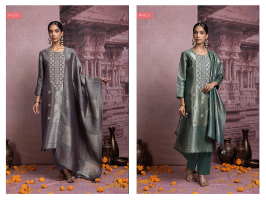 Kashifa Naariti Silk Jacquard Pant Style Suits Supplier India
