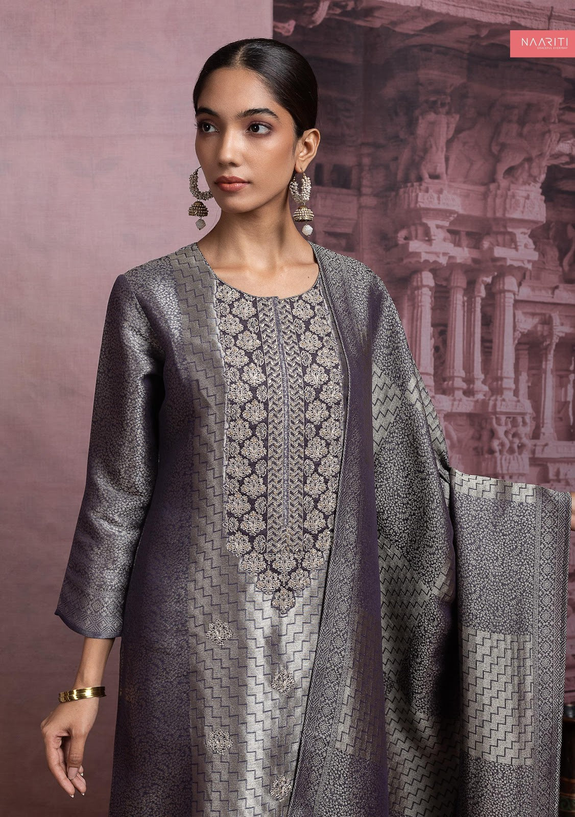 Kashifa Naariti Silk Jacquard Pant Style Suits Supplier India