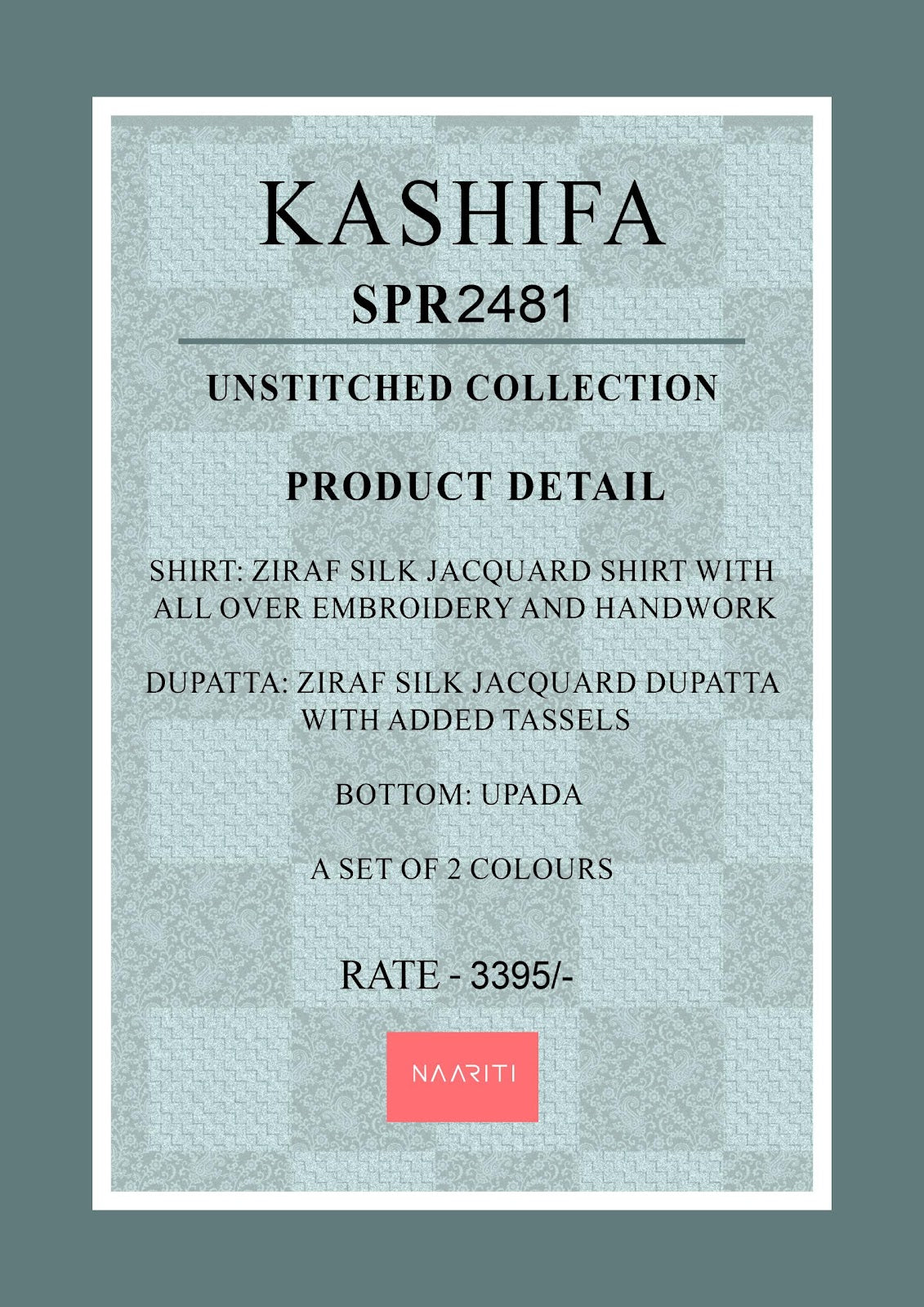 Kashifa Naariti Silk Jacquard Pant Style Suits Supplier India