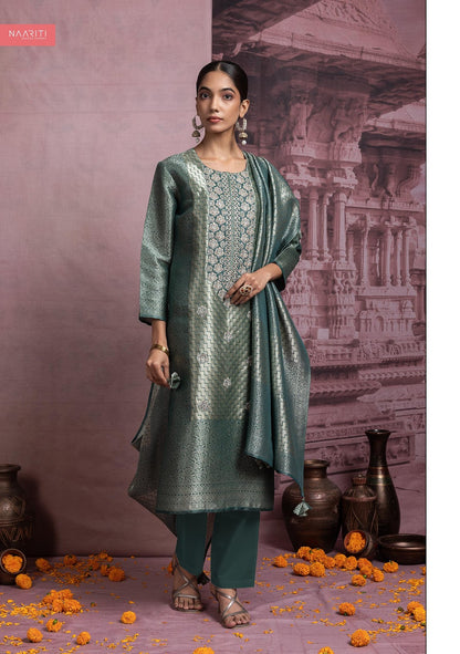 Kashifa Naariti Silk Jacquard Pant Style Suits Supplier India