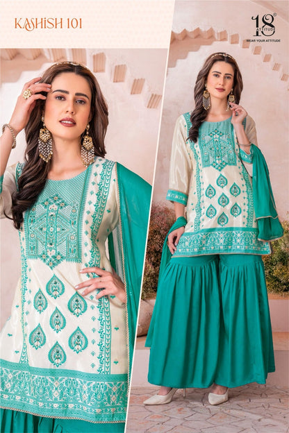 Kashish 18 Attitude Pure Viscose Readymade Sharara Suits Supplier