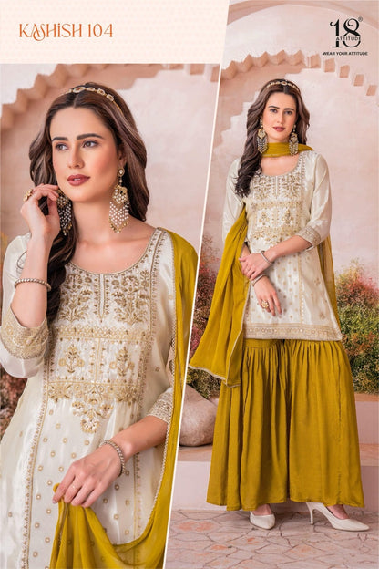 Kashish 18 Attitude Pure Viscose Readymade Sharara Suits Supplier