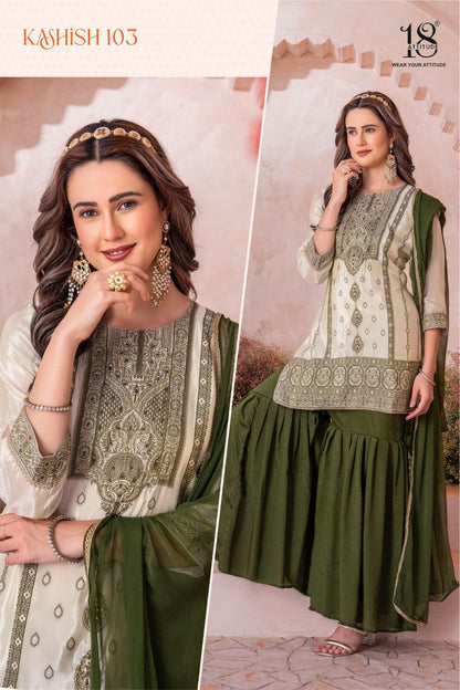 Kashish 18 Attitude Pure Viscose Readymade Sharara Suits Supplier