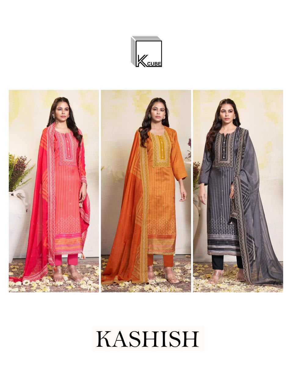 Kashish 2022 K Cube Muslin Silk Pant Style Suits Supplier