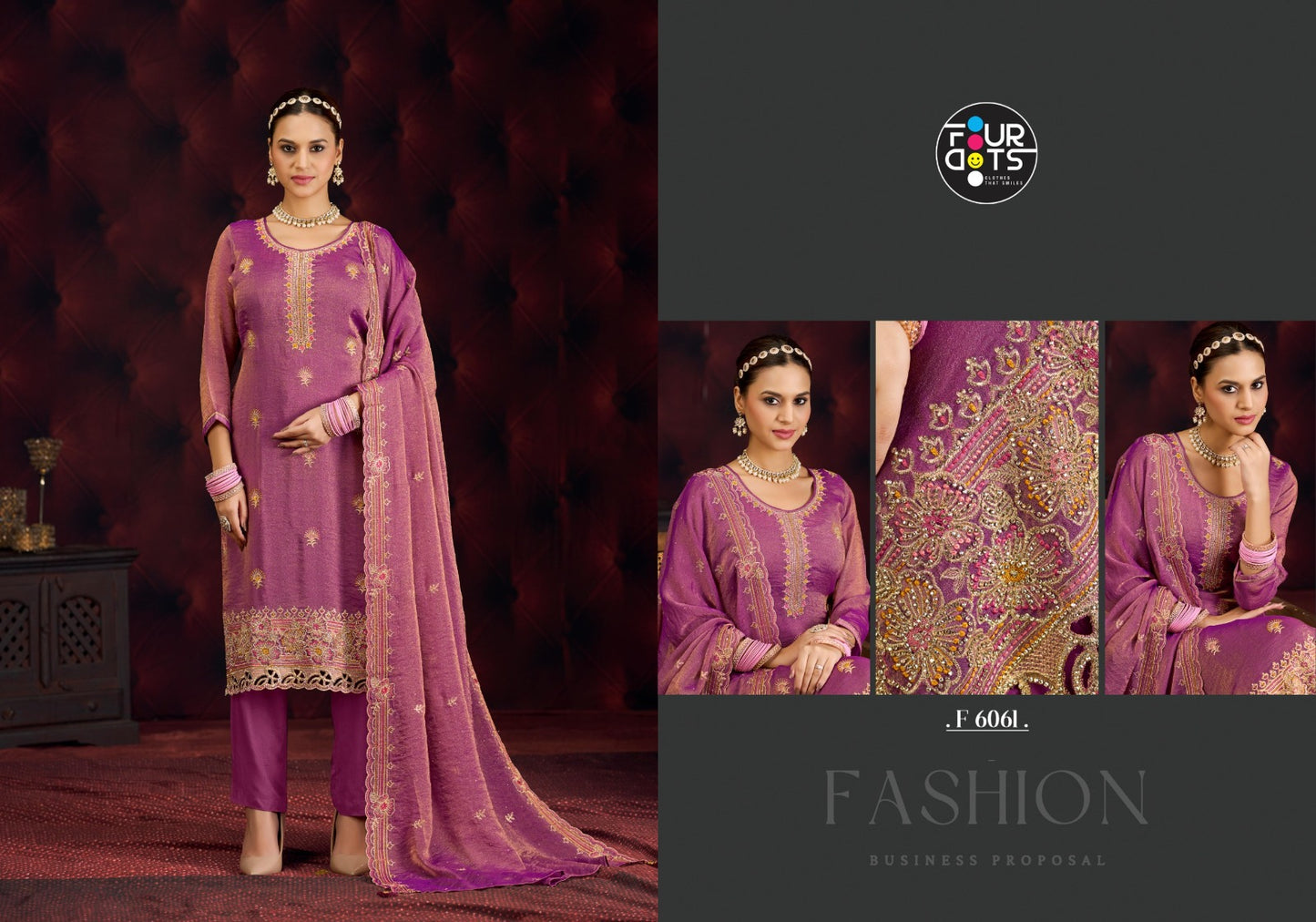 Kashish Four Dots Silk Pant Style Suits Manufacturer Gujarat