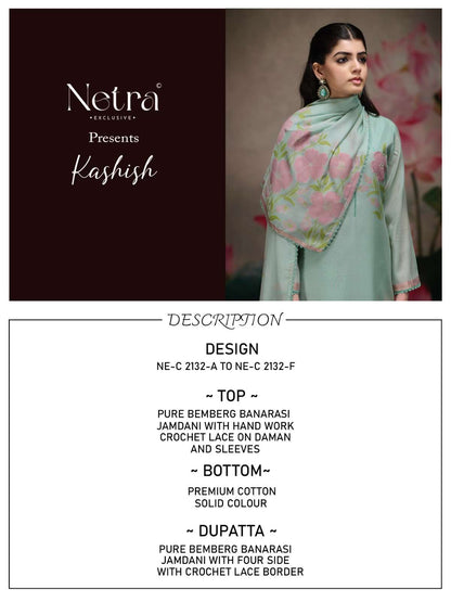 Kashish Netra Bemberg Pant Style Suits Wholesale Price