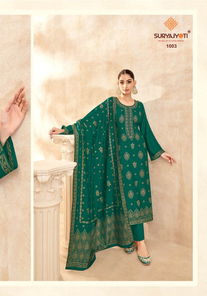 Kashish Pashmeena Vol 1 Suryajyoti Viscose Pant Style Suits Wholesaler Ahmedabad