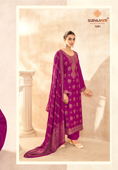 Kashish Pashmeena Vol 1 Suryajyoti Viscose Pant Style Suits Wholesaler Ahmedabad