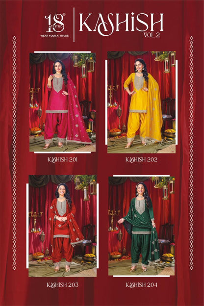 Kashish Vol 2 18 Attitude Vichitra Silk Readymade Suits Wholesaler