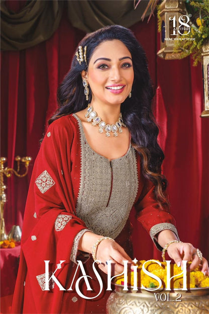 Kashish Vol 2 18 Attitude Vichitra Silk Readymade Suits Wholesaler