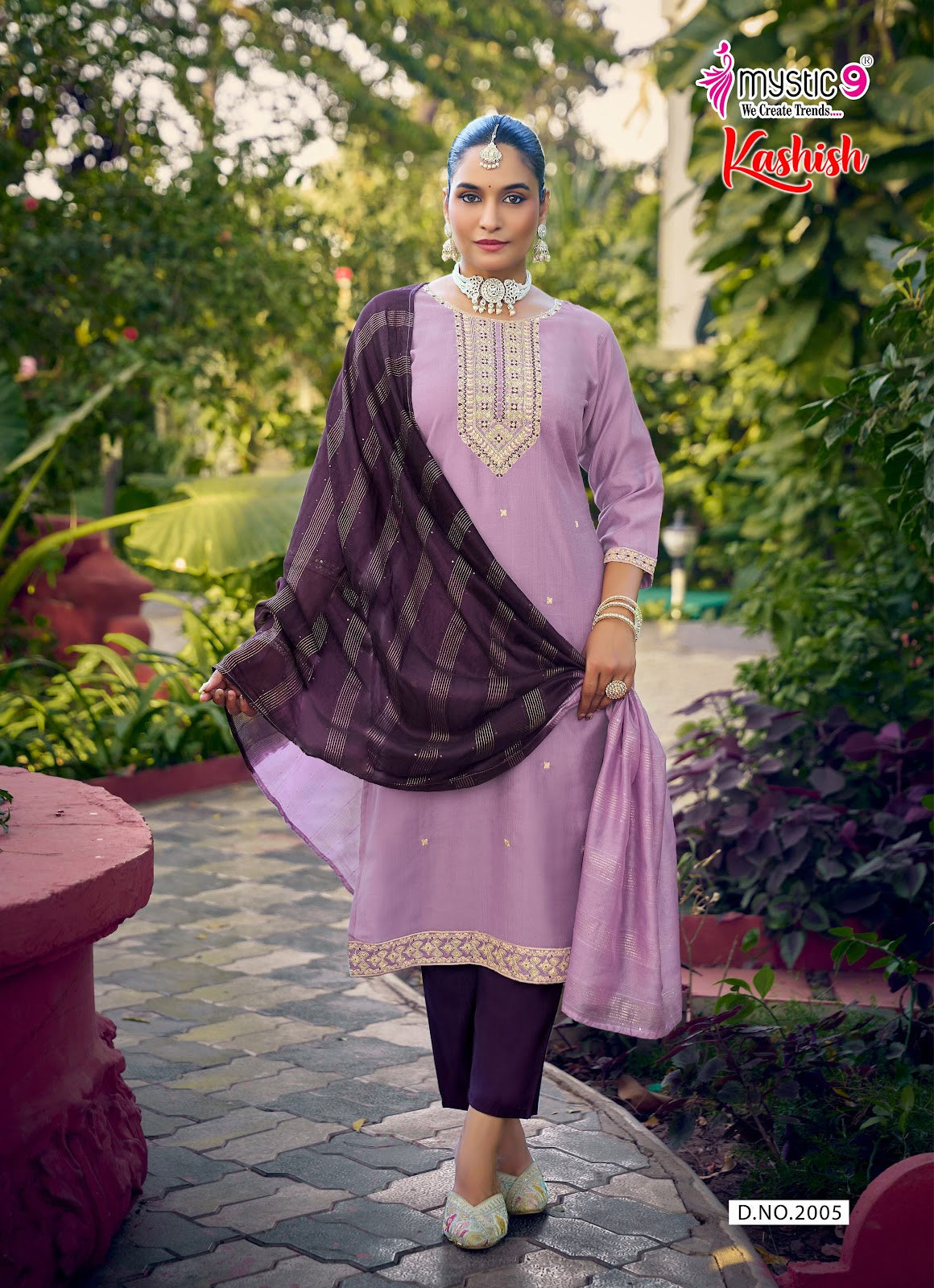 Kashish Vol 2 Mystic 9 Vertican Readymade Pant Style Suits Supplier Ahmedabad