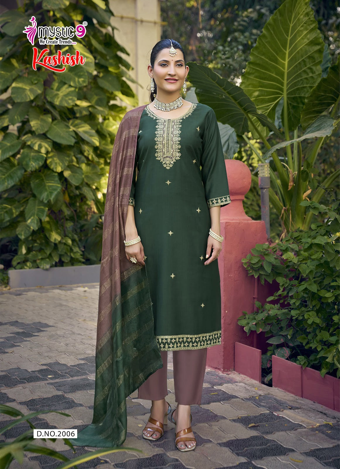 Kashish Vol 2 Mystic 9 Vertican Readymade Pant Style Suits Supplier Ahmedabad