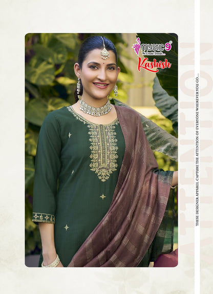Kashish Vol 2 Mystic 9 Vertican Readymade Pant Style Suits Supplier Ahmedabad