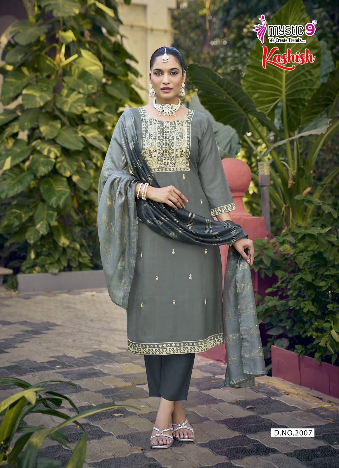 Kashish Vol 2 Mystic 9 Vertican Readymade Pant Style Suits Supplier Ahmedabad