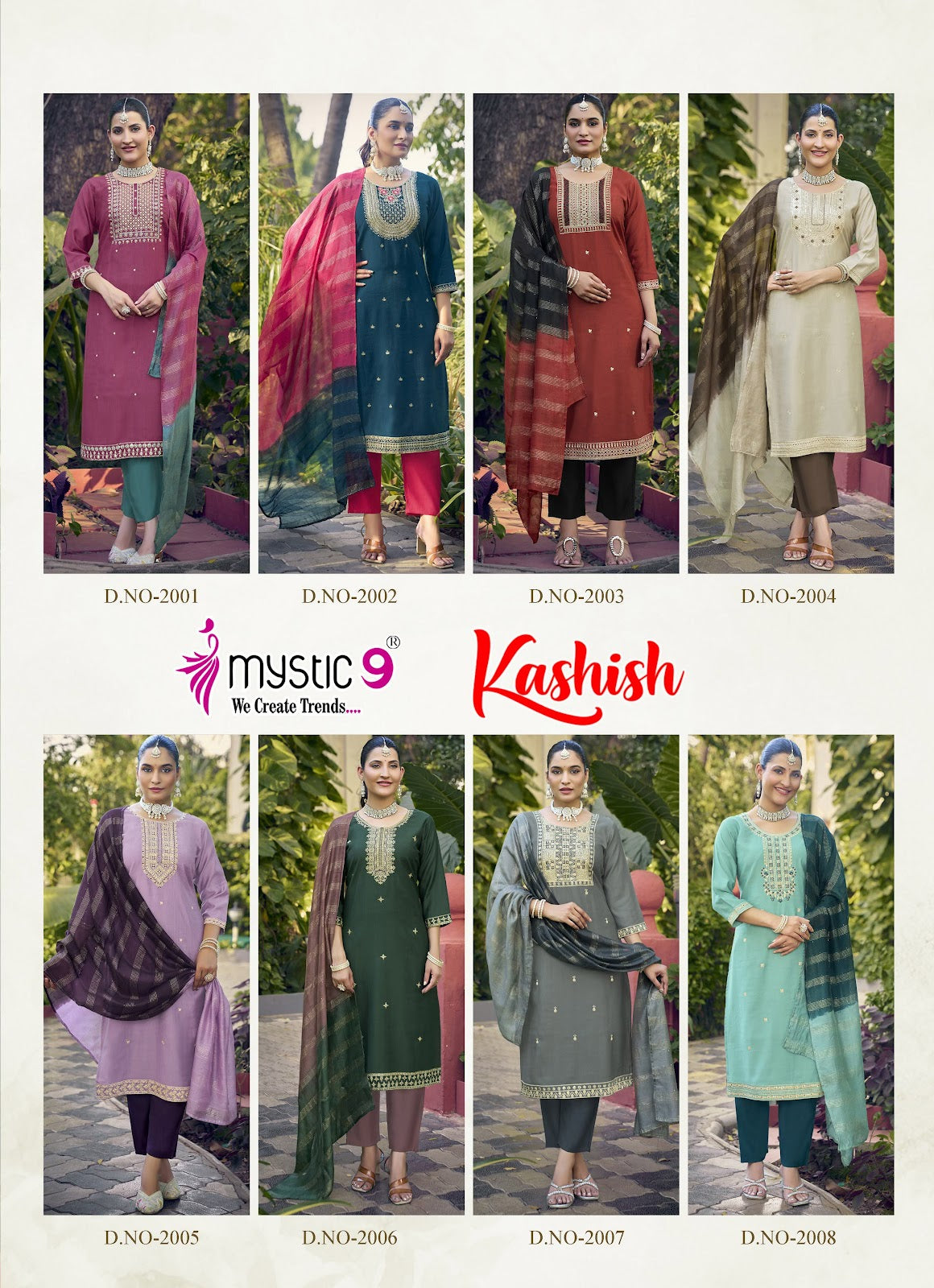 Kashish Vol 2 Mystic 9 Vertican Readymade Pant Style Suits Supplier Ahmedabad