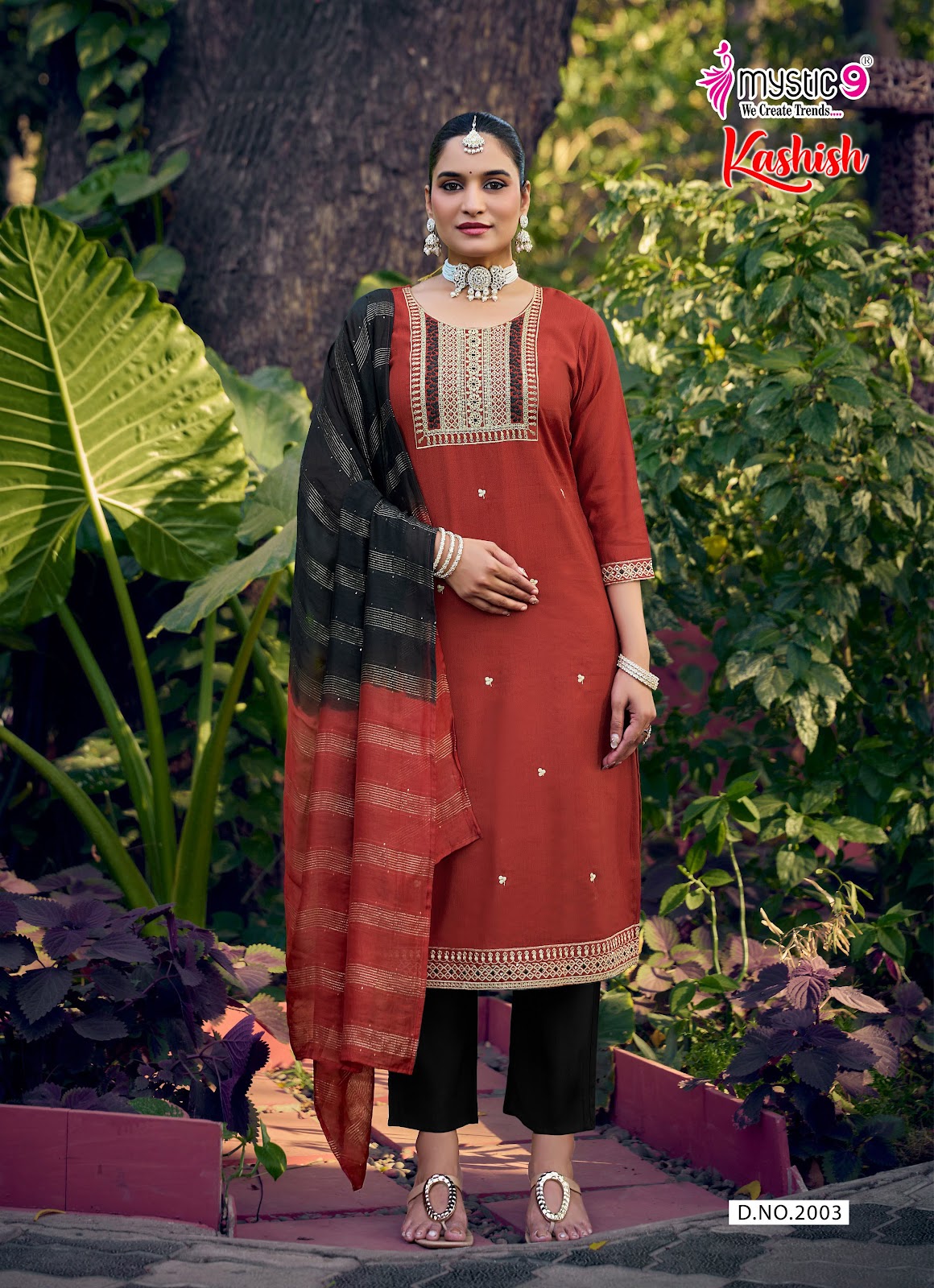Kashish Vol 2 Mystic 9 Vertican Readymade Pant Style Suits Supplier Ahmedabad