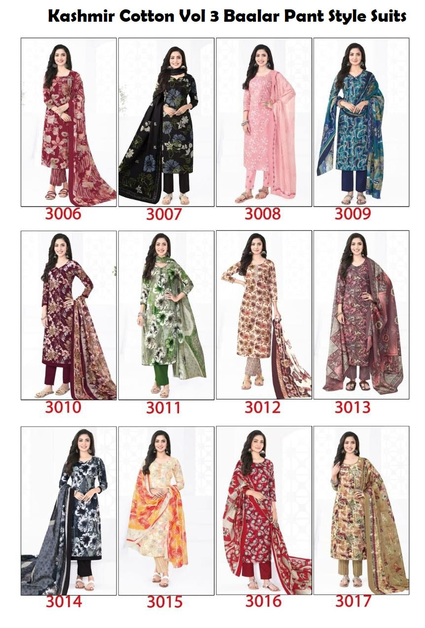 Kashmir Cotton Vol 3 Baalar Pant Style Suits Manufacturer