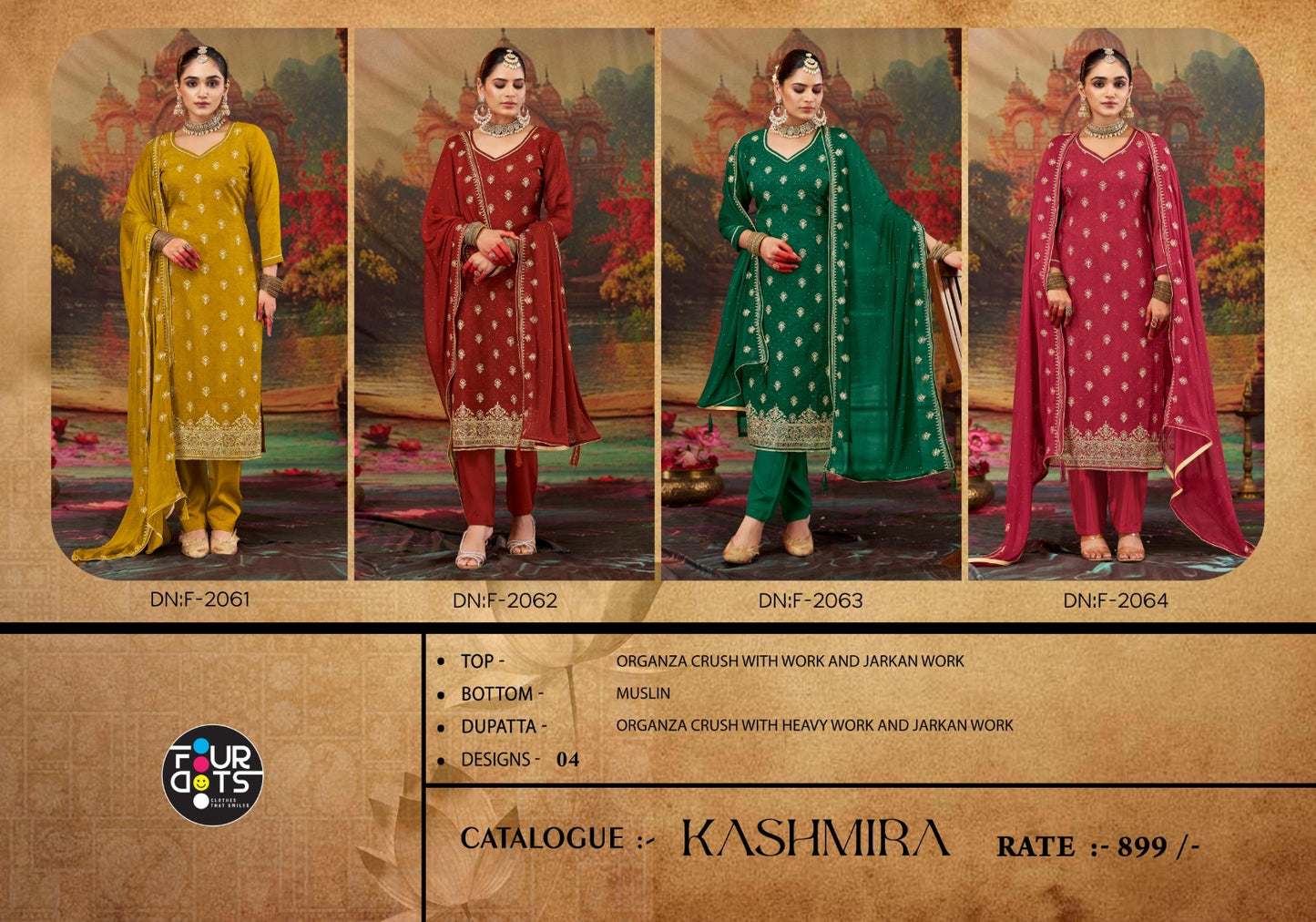 Kashmira Four Dots Organza Pant Style Suits Manufacturer