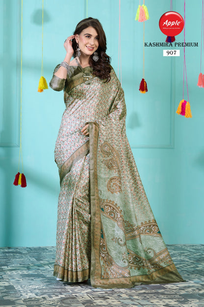 Kashmira Premium 9 Apple Pashmina Silk Sarees Wholesale Rate