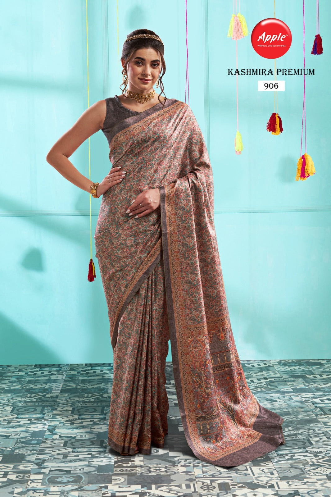 Kashmira Premium 9 Apple Pashmina Silk Sarees Wholesale Rate