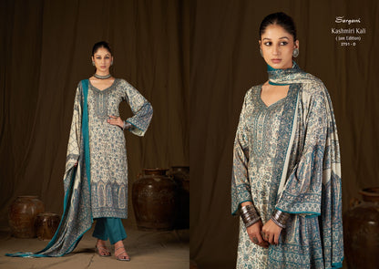 Kashmiri Kali Jam Sargam Prints Pant Style Suits Exporter Gujarat