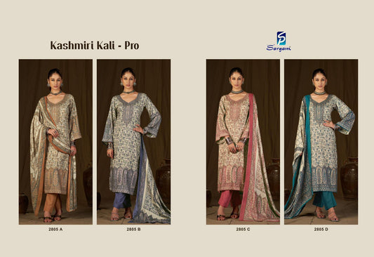 Kashmiri Kali Pro Sargam Prints Viscose Muslin Pant Style Suits Wholesaler Gujarat