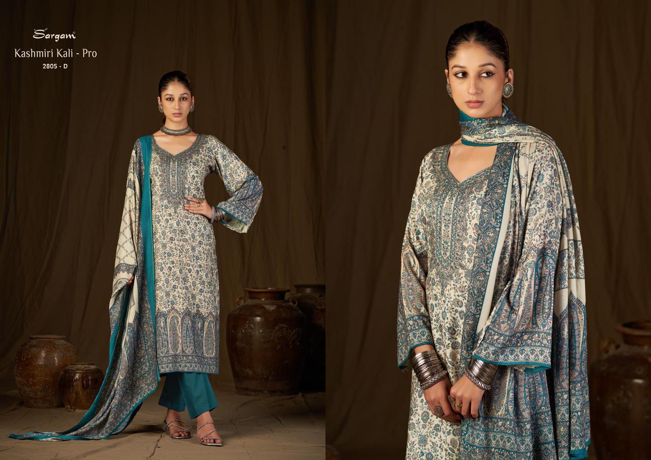 Kashmiri Kali Pro Sargam Prints Viscose Muslin Pant Style Suits Wholesaler Gujarat