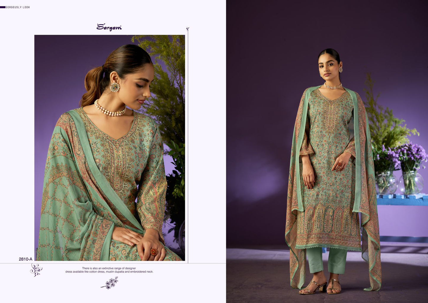 Kashmiri Kali Vol 2 Sargam Prints Viscose Muslin Pant Style Suits Wholesaler Gujarat