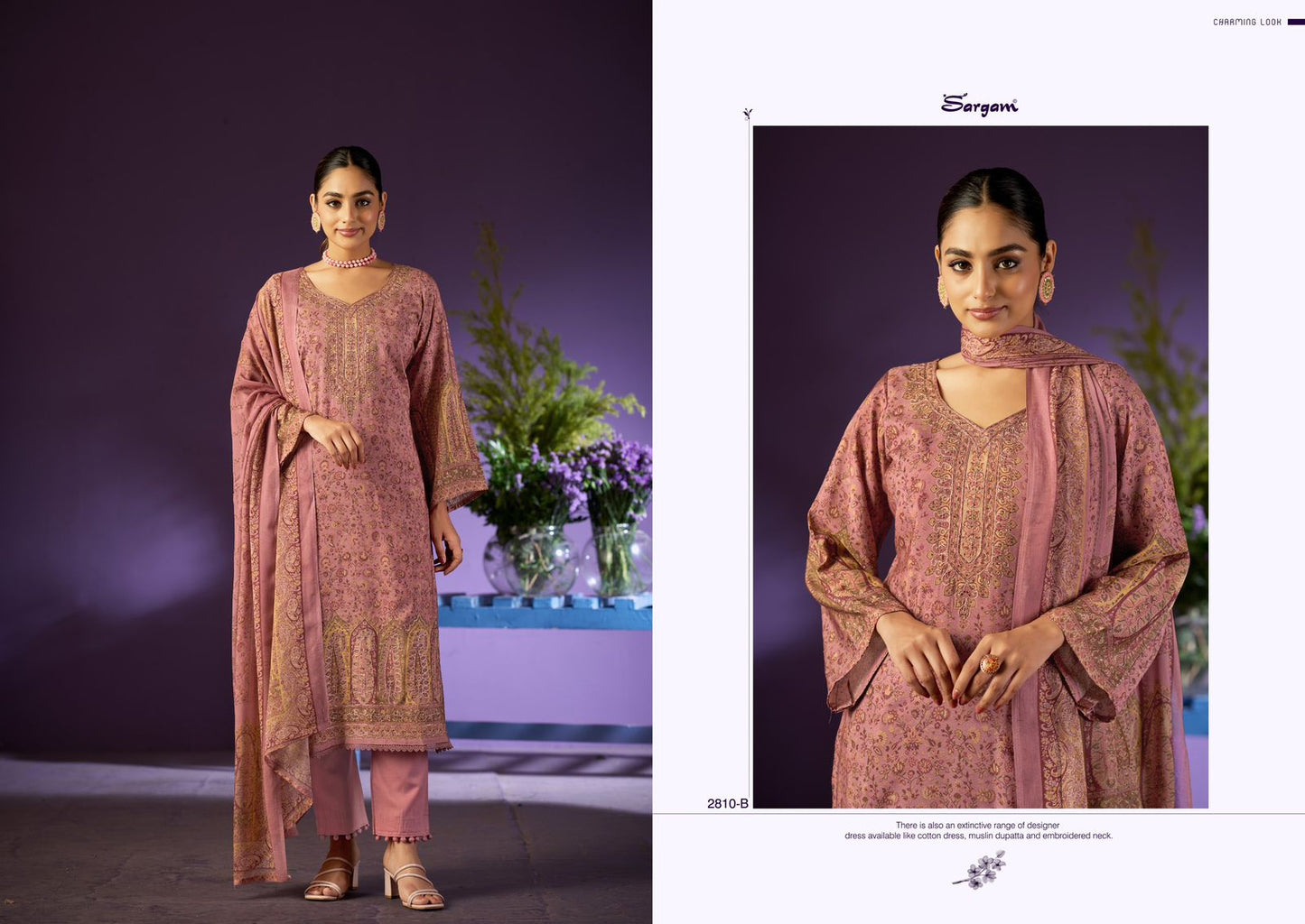 Kashmiri Kali Vol 2 Sargam Prints Viscose Muslin Pant Style Suits Wholesaler Gujarat