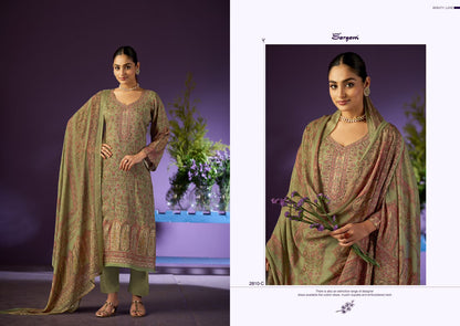 Kashmiri Kali Vol 2 Sargam Prints Viscose Muslin Pant Style Suits Wholesaler Gujarat