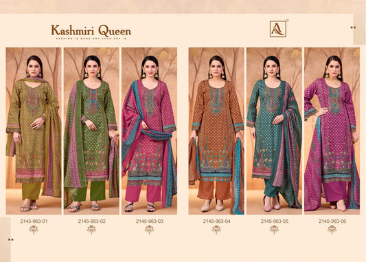 Kashmiri Queen Alok Cambric Cotton Karachi Salwar Suits Exporter Gujarat