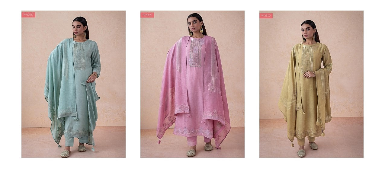 Kashni Naariti Linen Pant Style Suits Supplier