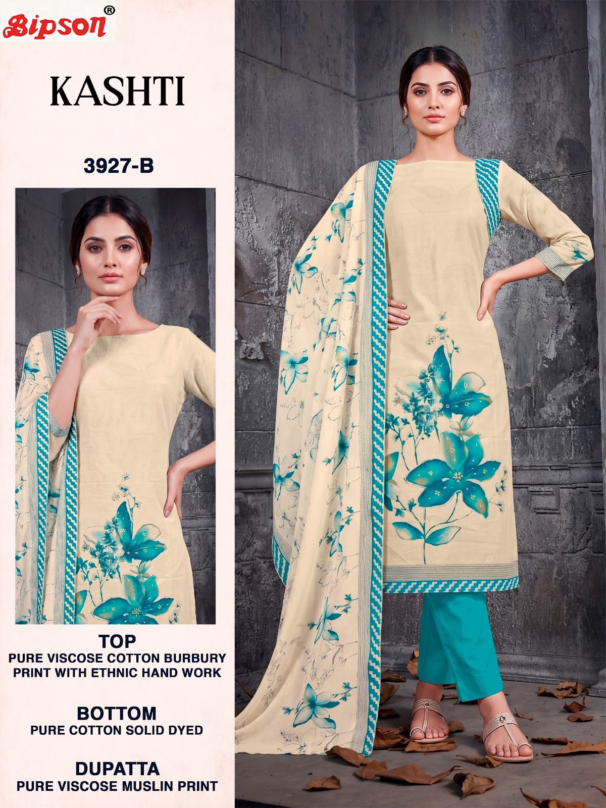 Kashti 3927-3929 Bipson Prints Viscose Pant Style Suits Wholesaler Gujarat