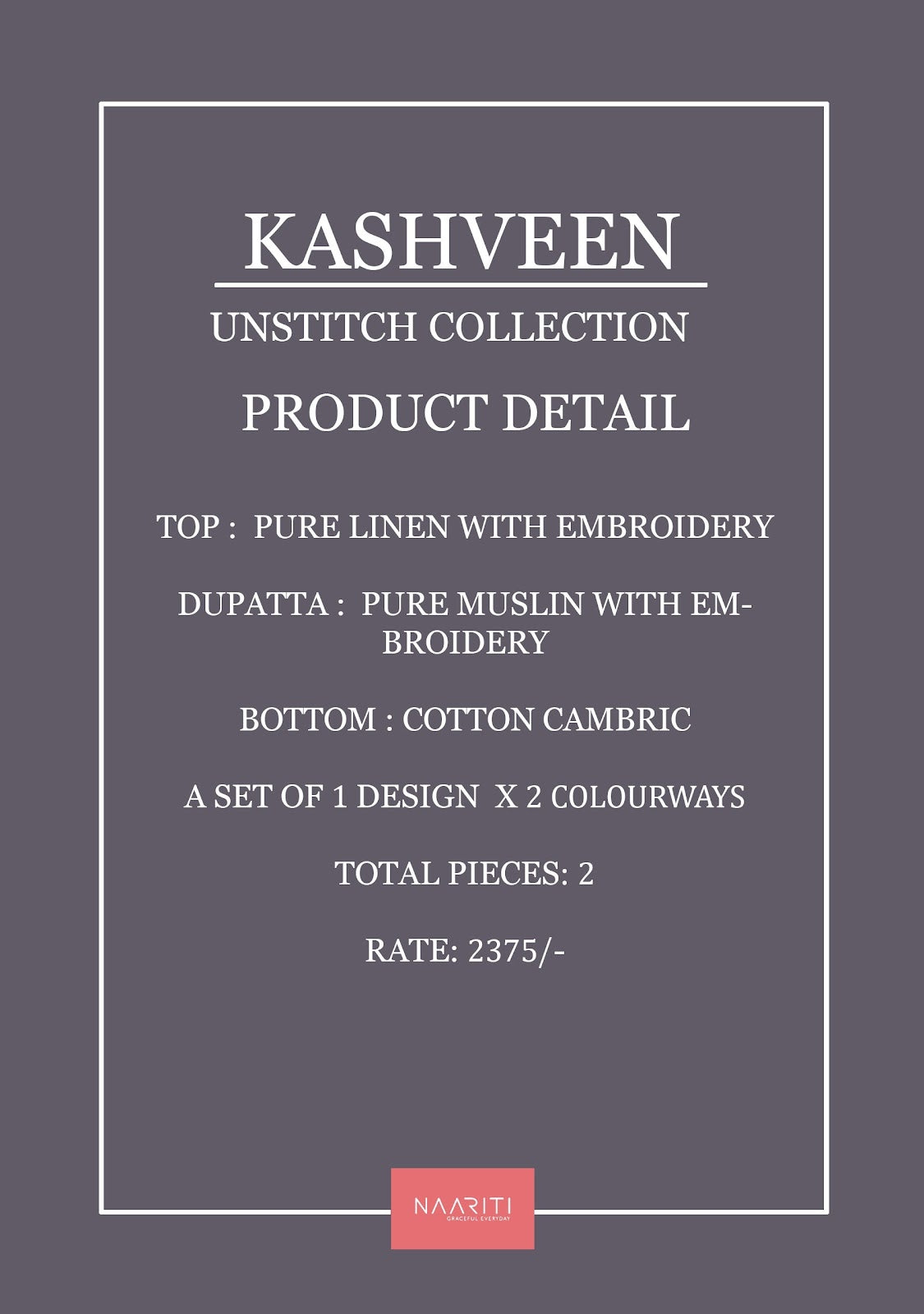 Kashveen Naariti Linen Pant Style Suits Exporter India