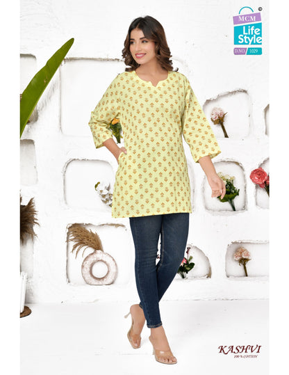 Kashvi Hitlist Mcm Lifestyle Cotton Short Kurtis Wholesale Price