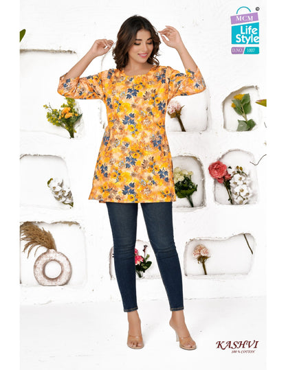 Kashvi Hitlist Mcm Lifestyle Cotton Short Kurtis Wholesale Price