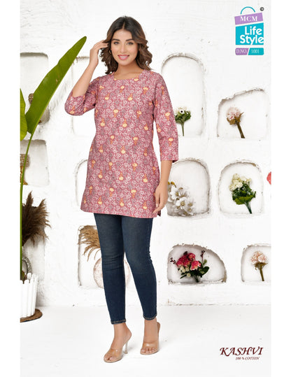 Kashvi Hitlist Mcm Lifestyle Cotton Short Kurtis Wholesale Price