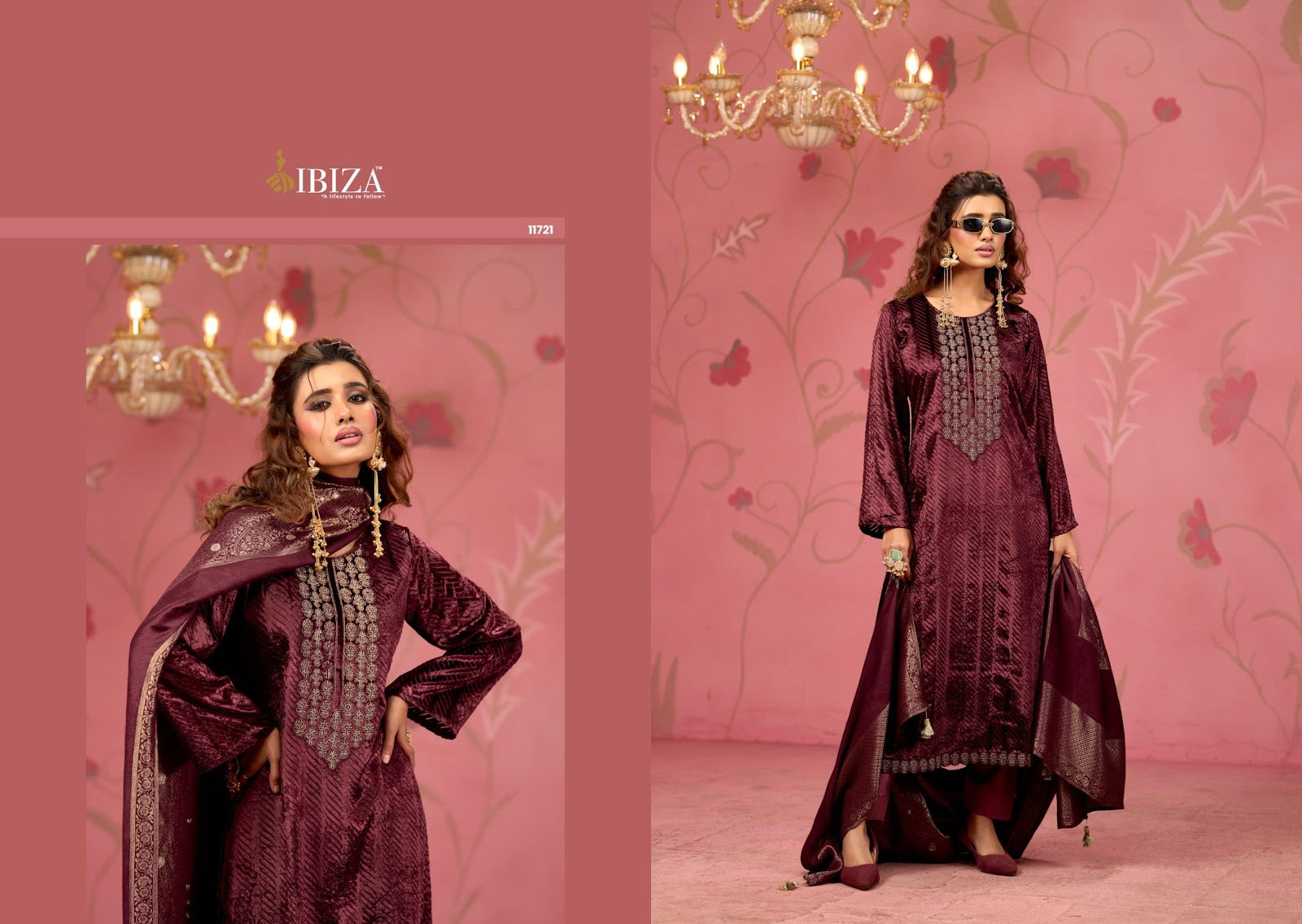 Kashvi Ibiza Velvet Suits Wholesale Rate