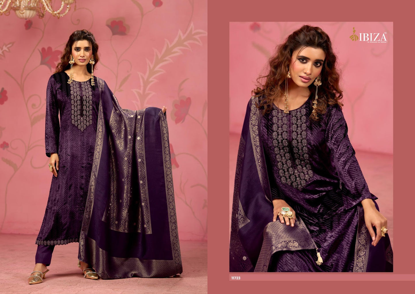 Kashvi Ibiza Velvet Suits Wholesale Rate